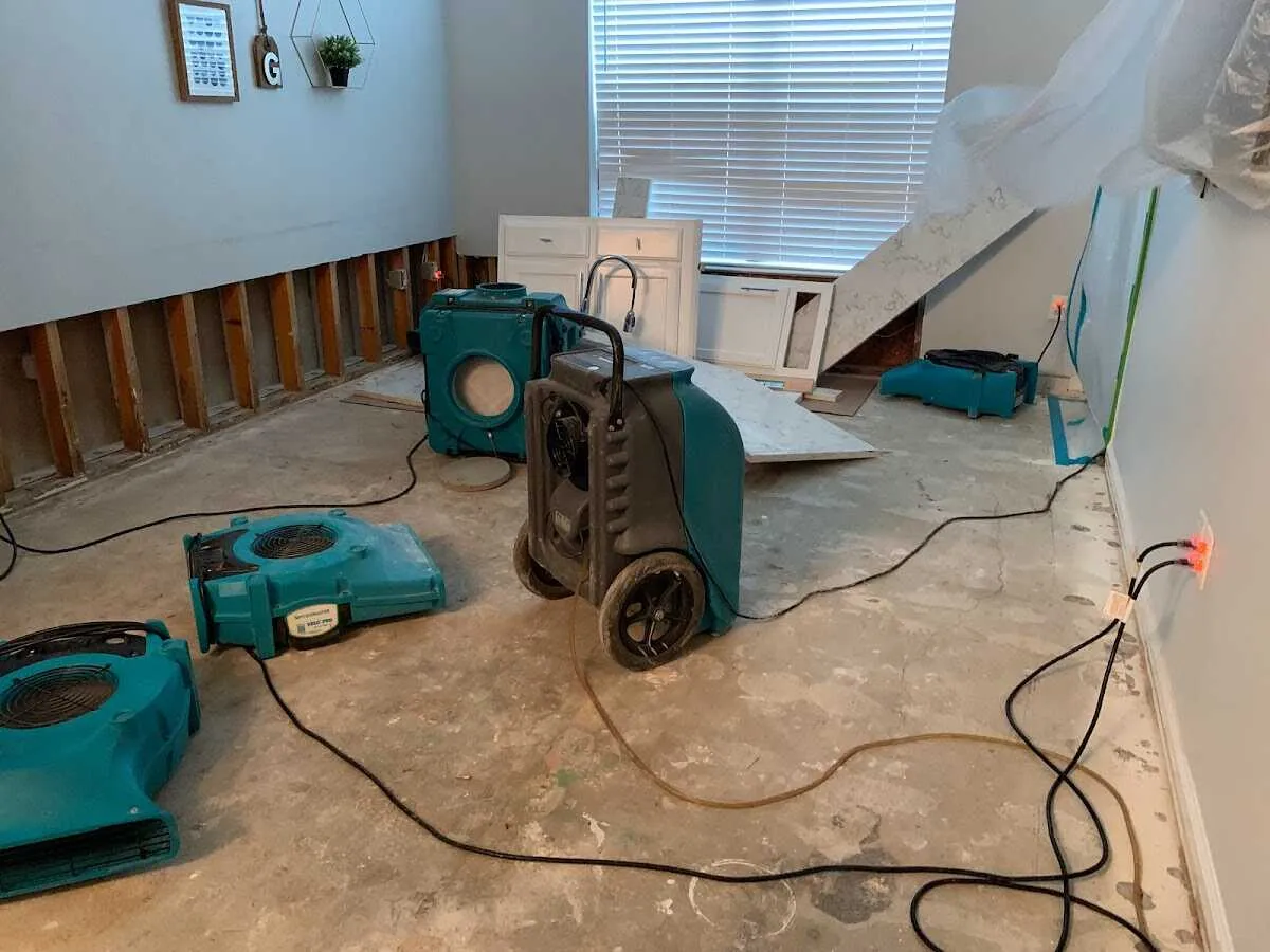 Dehumidifier in flood-cut room for Water Extraction & Removal in Oro Valley
